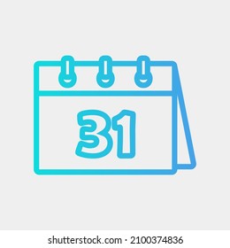 Last day icon vector illustration in gradient style about calendar and date, use for website mobile app presentation