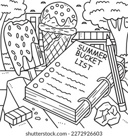 Last Day of Pre K Summer Bucket List Coloring Page