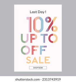 Last day sale 10% off discount promotion poster
