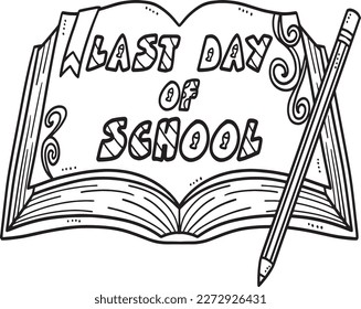 Last Day of School Isolated Coloring Page for Kids