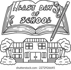 Last Day of School Isolated Coloring Page for Kids