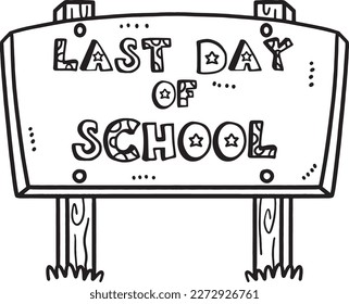 Last Day of School Isolated Coloring Page for Kids