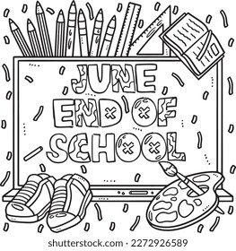 Last Day of School June Coloring Page for Kids