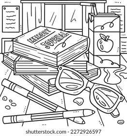 Last Day of School Memory Journal Coloring Page 