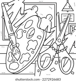 Last Day of School Paint Palette Coloring Page