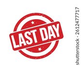 Last Day Stamp Label Vector Design