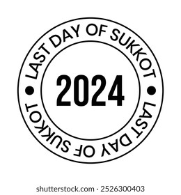 Último dia de Sukkot 2024 Badge, Emblema, Design de carimbo