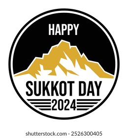 Último dia de Sukkot 2024 Badge, Emblema, Design de carimbo