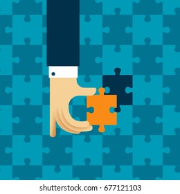 Last detail vector concept with jigsaw puzzle in flat style