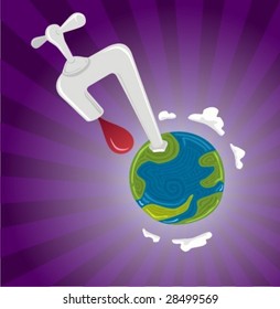 Last drop of blood.Cartoon vector style.