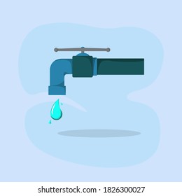 The Last Drop Of Water Faucet Illustration