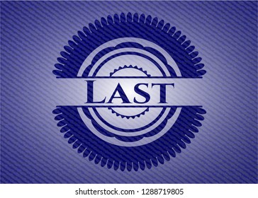 Last emblem with jean background
