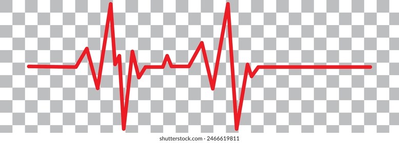 Último Anuncio de salto de ritmo cardíaco. Línea roja recta de la muerte después de un paro cardíaco en el paro cardíaco del cardiograma después de un accidente cerebrovascular y un infarto de Vector