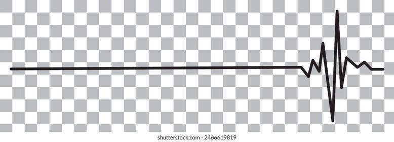 Last heart rate jump banner. Red straight line of death after cardiac arrest on cardiogram cardiac arrest after stroke and vector infarction