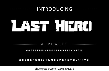Last Hero Funky colorful cartoon font type. Vector alphabet