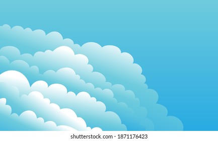 The last hour before dawn. Sky and Clouds, Beautiful Background. Stylish design with a flat, cartoon poster, flyers, postcards, web banners. holiday, atmosphere. Design Material. Vector illustration.