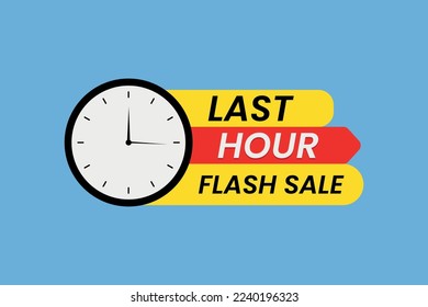 Last hour flash sale with clock vector 