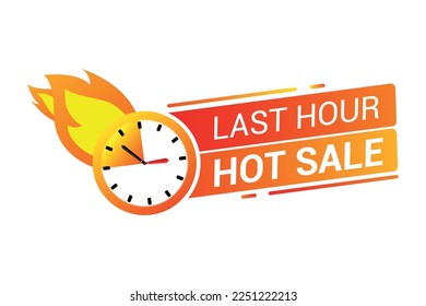 Last Hour Hot Sale Vector Design with clock timer.