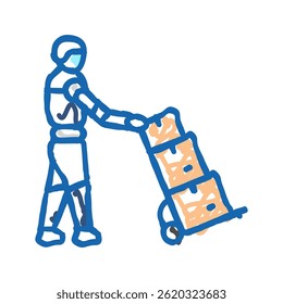 last mile delivery doodle icon sketch vector. last mile delivery sign. isolated symbol illustration