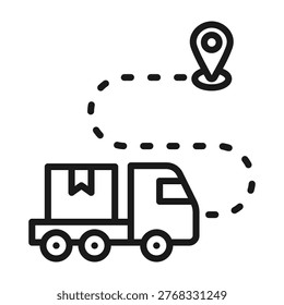Last Mile Delivery Icon Line Vector Illustration