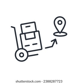 last mile delivery icon. vector.Editable stroke.linear style sign for use web design,logo.Symbol illustration.