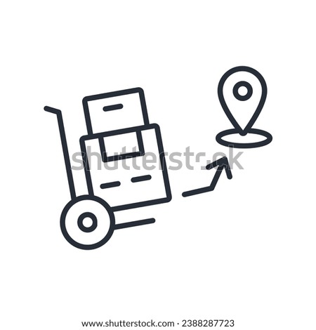 last mile delivery icon. vector.Editable stroke.linear style sign for use web design,logo.Symbol illustration.