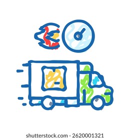 last mile delivery logistic manager doodle Symbol Skizze Vektor. Logistikmanagerschild der letzten Meile. einzelne Symbolgrafik