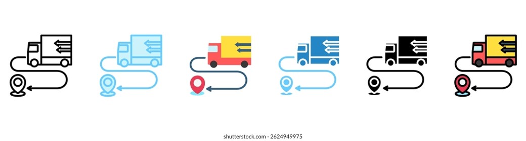 Last Mile Delivery multi style, mini illustration icon. Relate to movie and cinema theme use for modern concept, UI or UX kit, web and app development. 