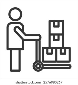 Last Mile Delivery Outline Icon Vector Illustration