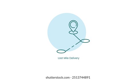 Last Mile Delivery Service Vector Icon for E-commerce and Local Shipping