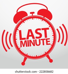 Last minute alarm clock icon, vector illustration 