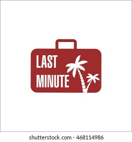 Last minute banner with a suitcase