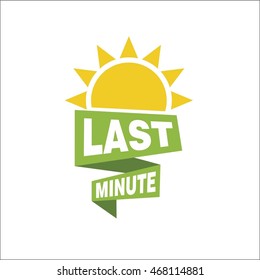Last minute banner with a sun