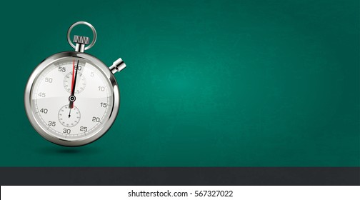 Last minute concept - stopwatch on green background