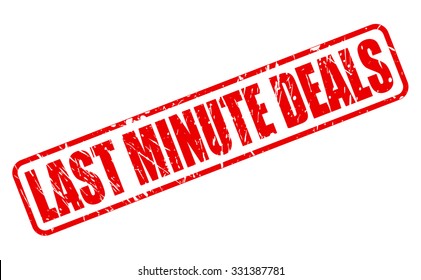 LAST MINUTE DEALS red stamp text on white