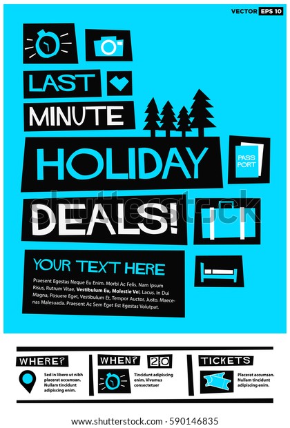 Last Minute Holiday Deals Stock Vector Royalty Free 590146835