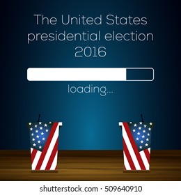 Last minute illustration before election starts.
The united states presidential election loading.