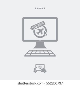 "Last minute" link button - grunge stamp effect - Vector flat icon