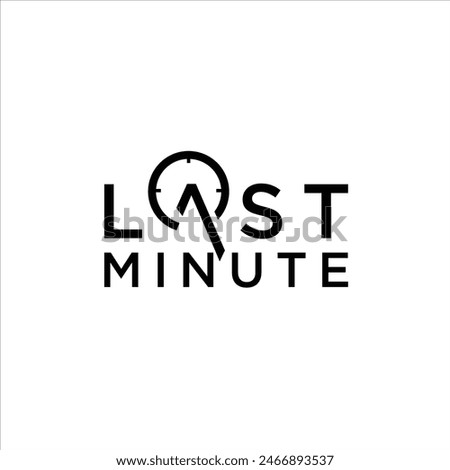 last minute logo with clock hands on the letter A