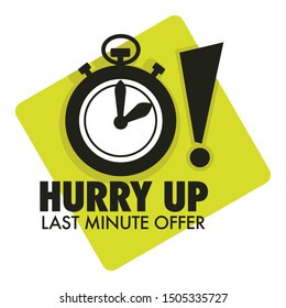 Last Minute Offer Button Sign, Timer Or Stopwatch Countdown Isolated Icon Vector. Marketing And Final Chance Promotion Or Retail. Store Or Shop Special Hot Discount Emblem Or Logo, Best Deal