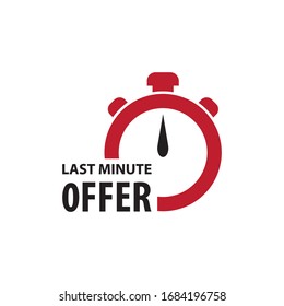 Last Minute Angebot mit Uhr für Werbebanner Preis. Vektorillustration