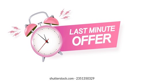 Last minute offer hot sale pink style. Sale countdown badge.Hot sales limited time only discount promotions.Vector