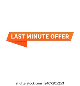 Last Minute Offer In Orange Rectangle Ribbon Shape For Sale Promotion Announcement Business Marketing Social Media Information
