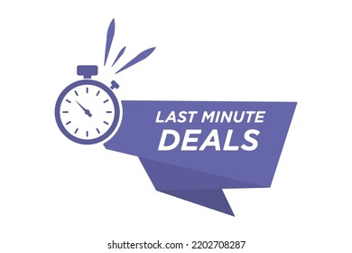 Last minute offer, timer or stopwatch countdown isolated icon vector. 