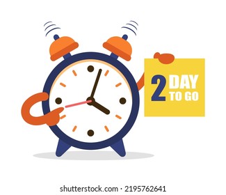 Last minute offer. two Days to Go with stopwatch for business, promotion, sale and advertising. Vector illustration.