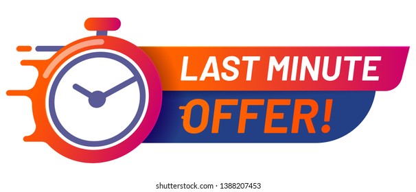 Last minute offer vecor sticker sale tag. Modern logo label.