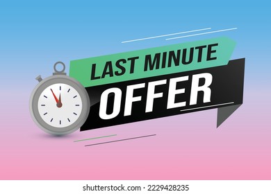 Oferta de última hora de seguimiento cuenta regresiva Modelo de diseño de banner para marketing. Última oportunidad de promoción o venta minorista. cartel de fondo diseño gráfico moderno para tienda