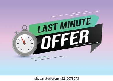 Oferta de última hora de seguimiento cuenta regresiva Modelo de diseño de banner para marketing. Última oportunidad de promoción o venta minorista. cartel de fondo diseño gráfico moderno para tienda