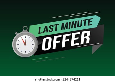 Oferta de última hora de seguimiento cuenta regresiva Modelo de diseño de banner para marketing. Última oportunidad de promoción o venta minorista. cartel de fondo diseño gráfico moderno para tienda