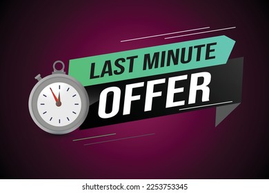 Oferta de última hora de seguimiento cuenta regresiva Modelo de diseño de banner para marketing. Última oportunidad de promoción o venta minorista. cartel de fondo diseño gráfico moderno para tienda